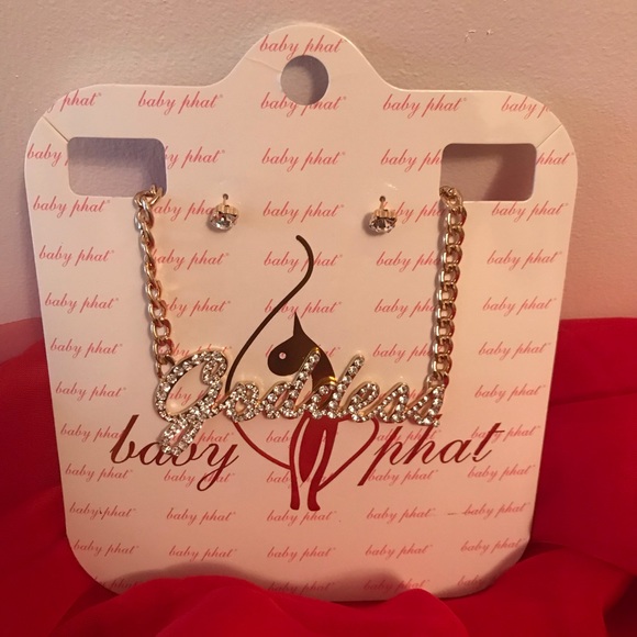 Baby Phat Jewelry - Baby Phat Necklace and Earring Set rose gold